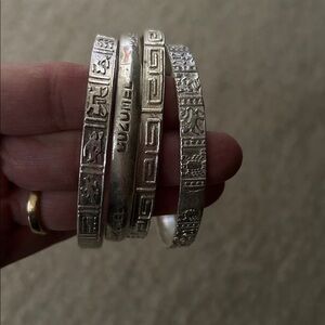 Silver-Tone Bangle Set